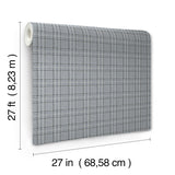 Harrington Plaid Blue Glen Check Textured Non Woven Unpasted Wallpaper by Ronald Redding Private Reserve Collection - 4211-83555