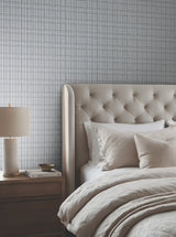 Harrington Plaid Blue Glen Check Textured Non Woven Unpasted Wallpaper by Ronald Redding Private Reserve Collection - 4211-83555