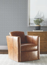 Harrington Plaid Blue Glen Check Textured Non Woven Unpasted Wallpaper by Ronald Redding Private Reserve Collection - 4211-83555