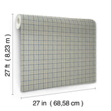 Harrington Plaid Green Glen Check Wallpaper in Green by Ronald Redding Designs - Unpasted Non Woven Textured Plaid Sidewall Roll 4211-83556