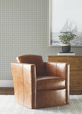 Harrington Plaid Green Glen Check Wallpaper in Green by Ronald Redding Designs - Unpasted Non Woven Textured Plaid Sidewall Roll 4211-83556