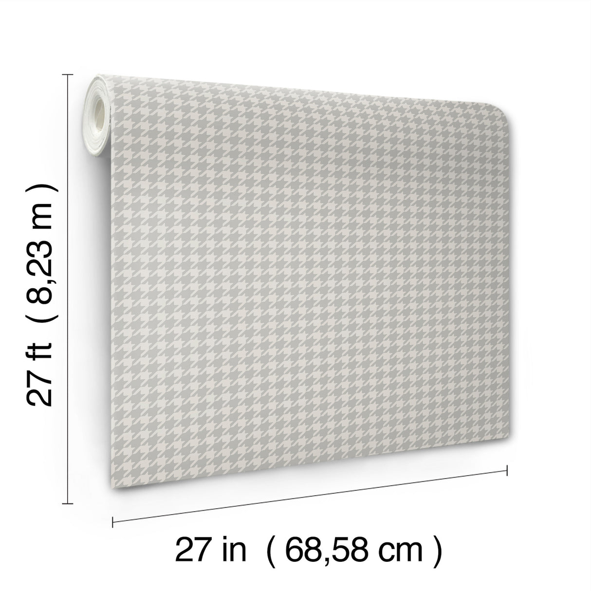 Watson Dark Grey Houndstooth Wallpaper by Ronald Redding Private Reserve Collection Unpasted Strippable Non Woven Sidewall - 4211-83558
