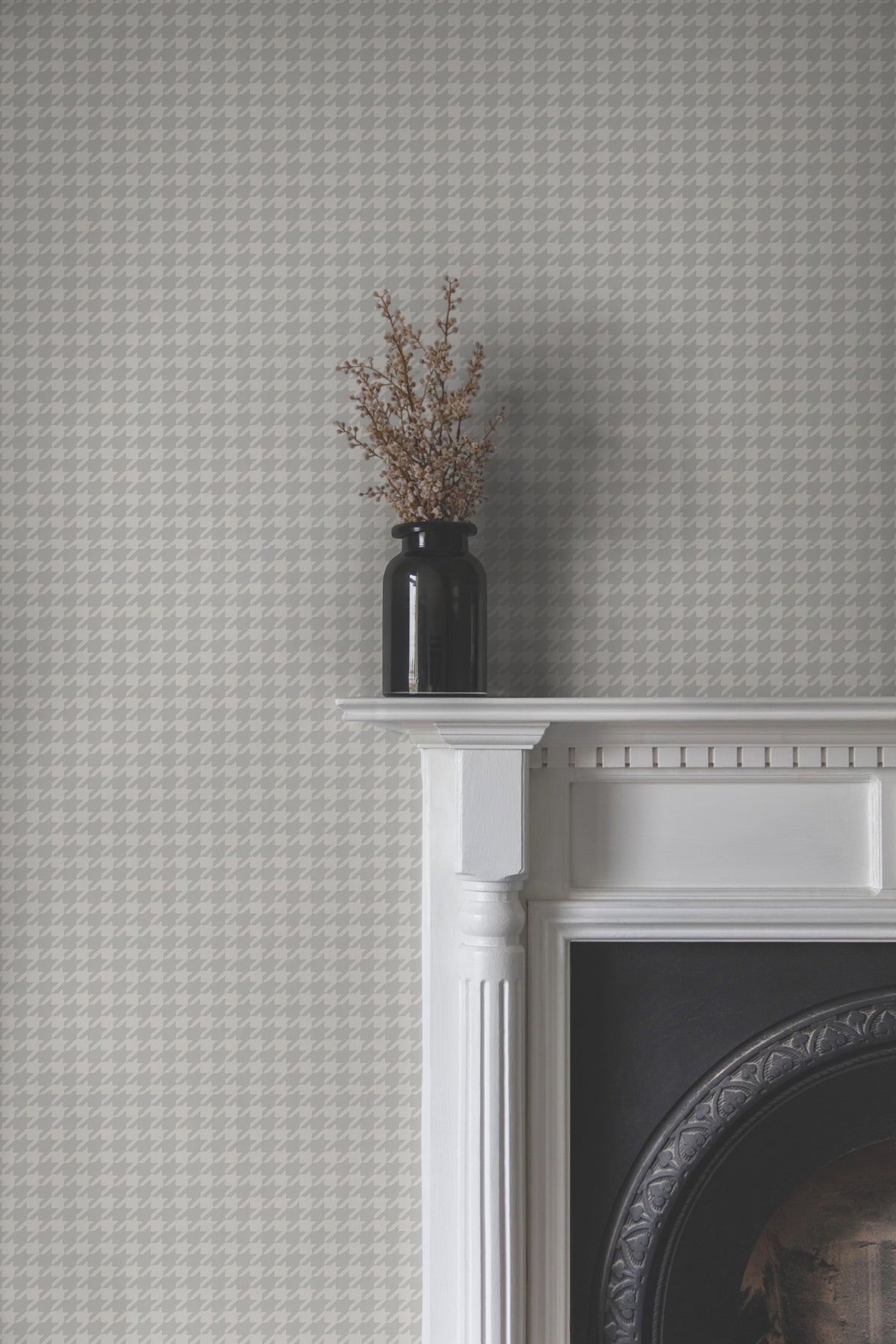 Watson Dark Grey Houndstooth Wallpaper by Ronald Redding Private Reserve Collection Unpasted Strippable Non Woven Sidewall - 4211-83558