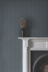 Watson Sea Green by Ronald Redding Masculine Houndstooth Pattern Unpasted Non Woven Wallpaper Roll 27-in x 27-ft Private Reserve 4211-83559