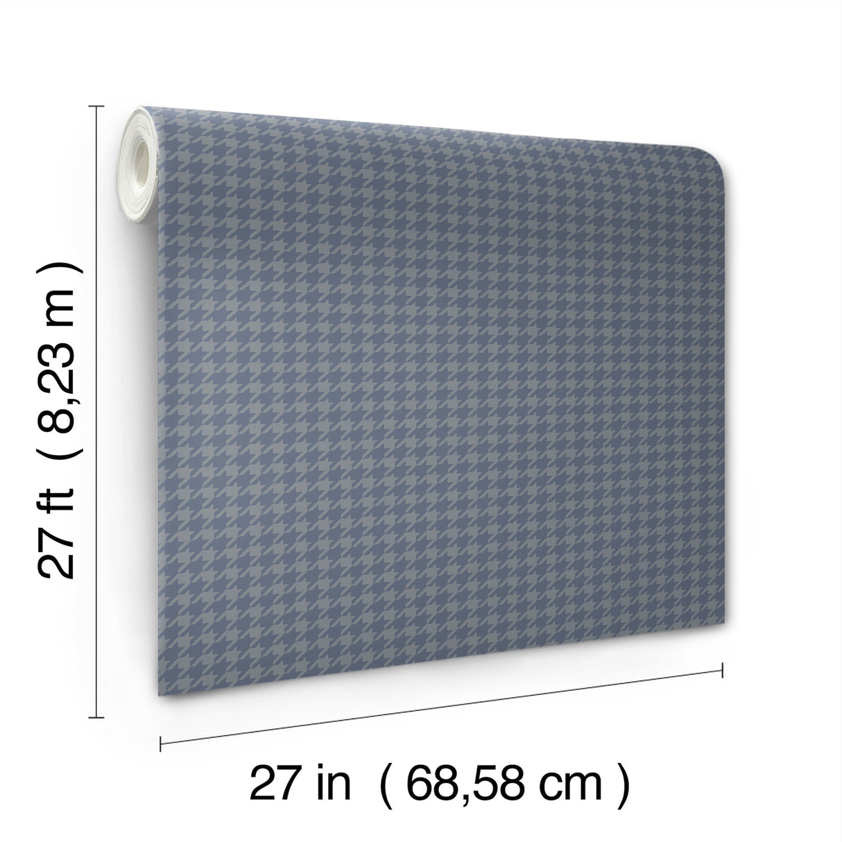 Watson Blue Houndstooth Small Print Non Woven Unpasted Washable Strippable Wallpaper by Ronald Redding Private Reserve - 4211-83560