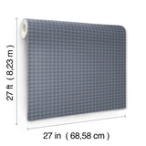 Watson Blue Houndstooth Small Print Non Woven Unpasted Washable Strippable Wallpaper by Ronald Redding Private Reserve - 4211-83560