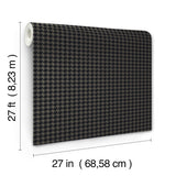 Watson Black by Ronald Redding High-Fashion Houndstooth Non Woven Unpasted Sidewall Wallpaper 27 in x 27 ft Private Reserve - 4211-83561