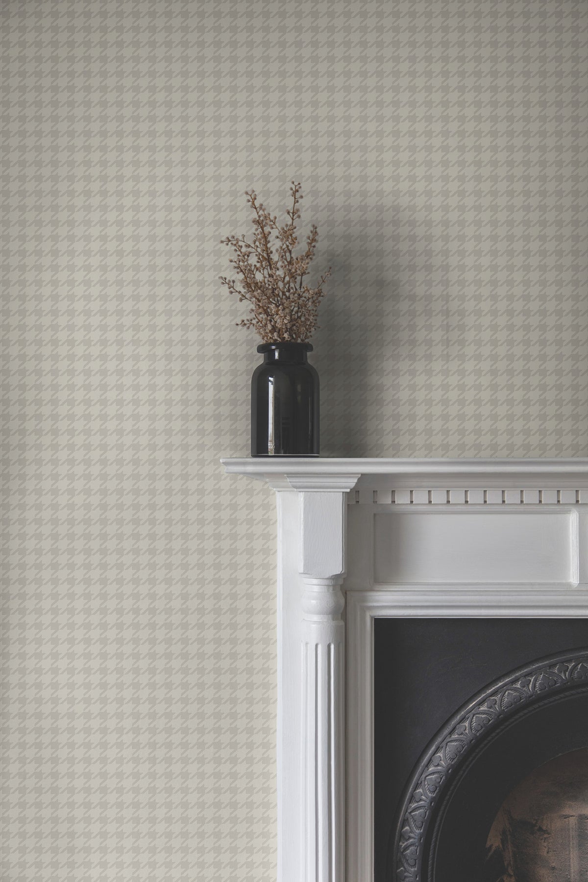 Watson Light Grey Houndstooth Wallpaper by Ronald Redding - Unpasted Non Woven Washable and Strippable, Private Reserve Collection - 4211-83562