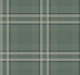 Country Club Plaid Green Faux Linen Wallpaper by Ronald Redding - 4211-83563