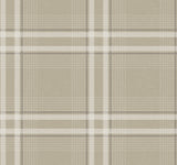 Country Club Plaid Taupe Faux Linen Wallpaper by Ronald Redding - 4211-83564