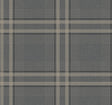 Country Club Plaid Charcoal Faux Linen Wallpaper by Ronald Redding - 4211-83565