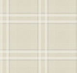 Country Club Plaid Beige Faux Linen Wallpaper by Ronald Redding - 4211-83566