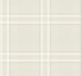 Country Club Plaid Dove Faux Linen Wallpaper by Ronald Redding - 4211-83568