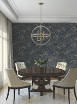 Regal Ridge Dark Blue Trailing Tree by Ronald Redding Botanical Parrot Wallpaper - York 4211-83569