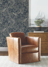 Regal Ridge Dark Blue Trailing Tree by Ronald Redding Botanical Parrot Wallpaper - York 4211-83569