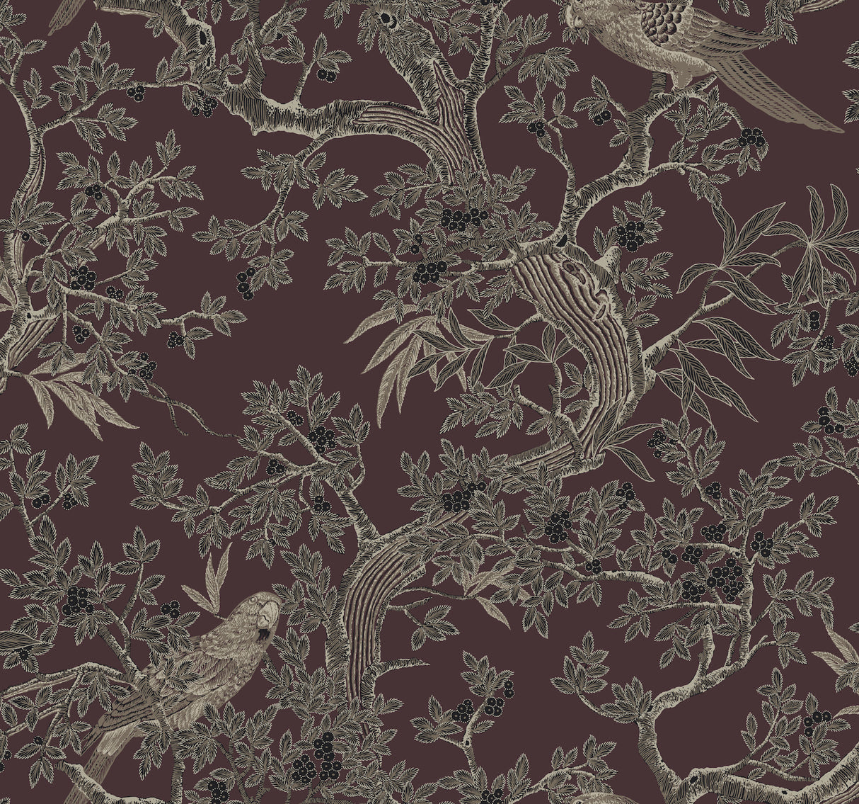Regal Ridge Plum Trailing Tree Wallpaper by Ronald Redding - 4211-83571