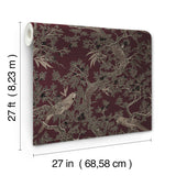 Regal Ridge Plum Trailing Tree Wallpaper by Ronald Redding, Botanical Non Woven Unpasted Feature Wall Sidewall, 27in x 27ft - 4211-83571