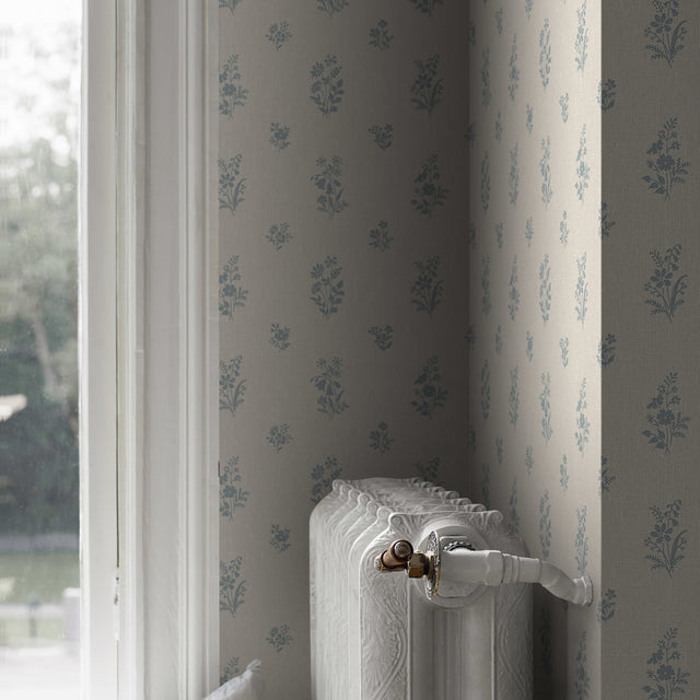 Petit Fleurs Blue by Boråstapeter Dreamy Hand-Painted Floral Wallpaper – Schumacher 4264