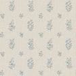 Petit Fleurs blue floral wallpaper by Boråstapeter for Schumacher, hand-painted wildflower sprigs on a neutral background