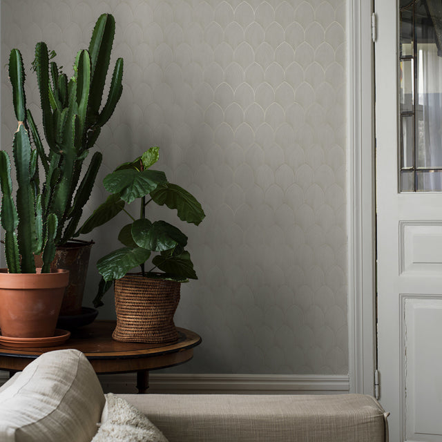 Golden Arches Stone and Gold by Boråstapeter Art Deco Wallpaper – Schumacher 4274