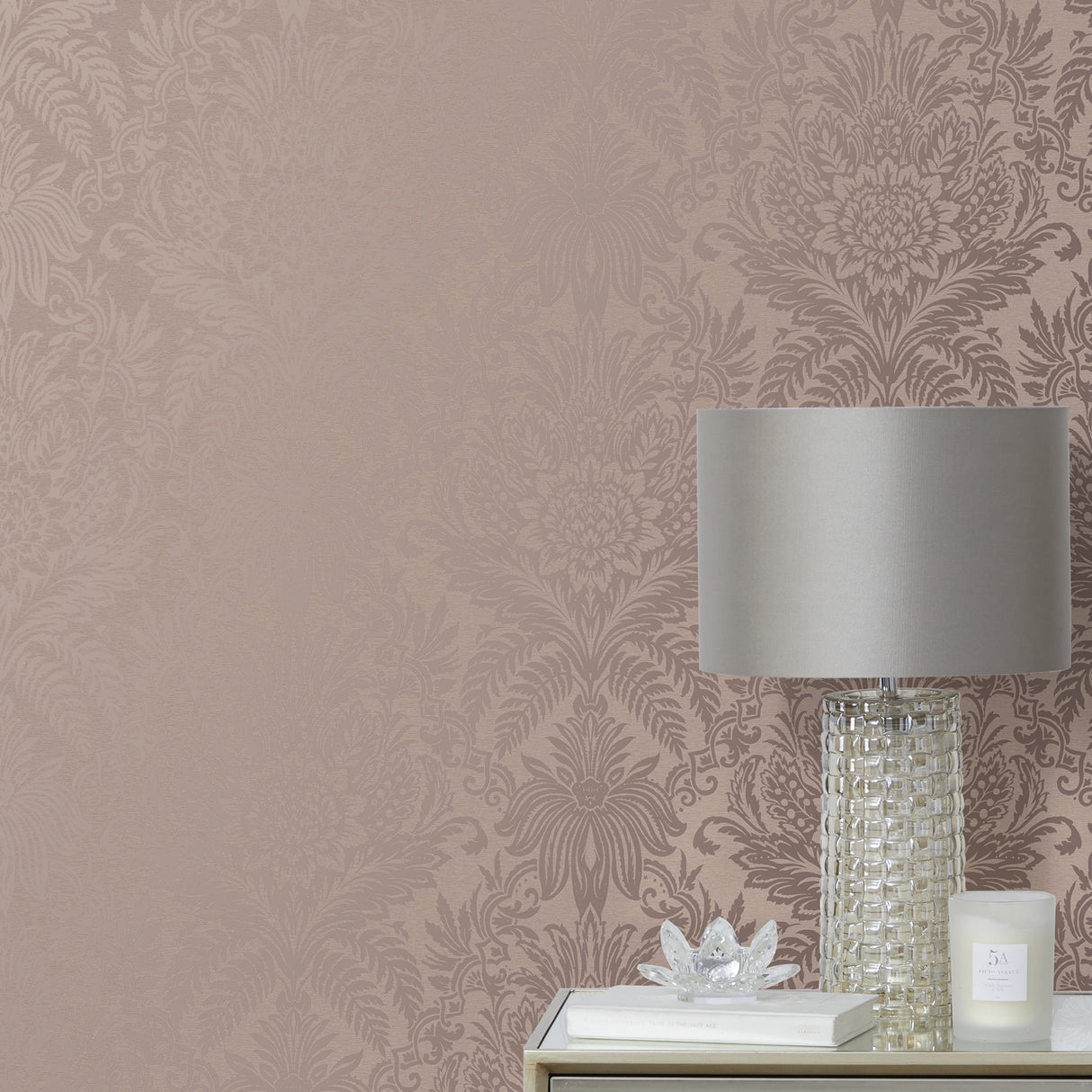 Signature Rose by Fine Decor Damask Wallpaper – Brewster Home Fashions FD43775