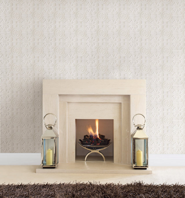 Egon White Paintable Textured Vinyl Wallpaper