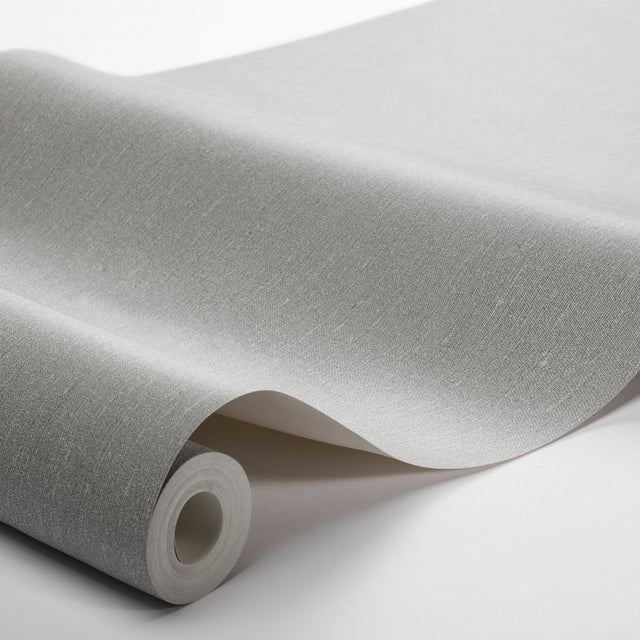 Linen Ash Grey by Boråstapeter Minimalist Non-Woven Wallpaper – Schumacher 4417