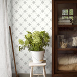 Linné Grey and Silver by Boråstapeter Rococo Wildflower Diamond Wallpaper – Schumacher 4505