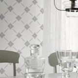 Linné Grey and Silver by Boråstapeter Rococo Wildflower Diamond Wallpaper – Schumacher 4505
