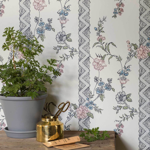 Slottsteatern Multi by Boråstapeter Classic Swedish Floral Wallpaper – Schumacher 4507