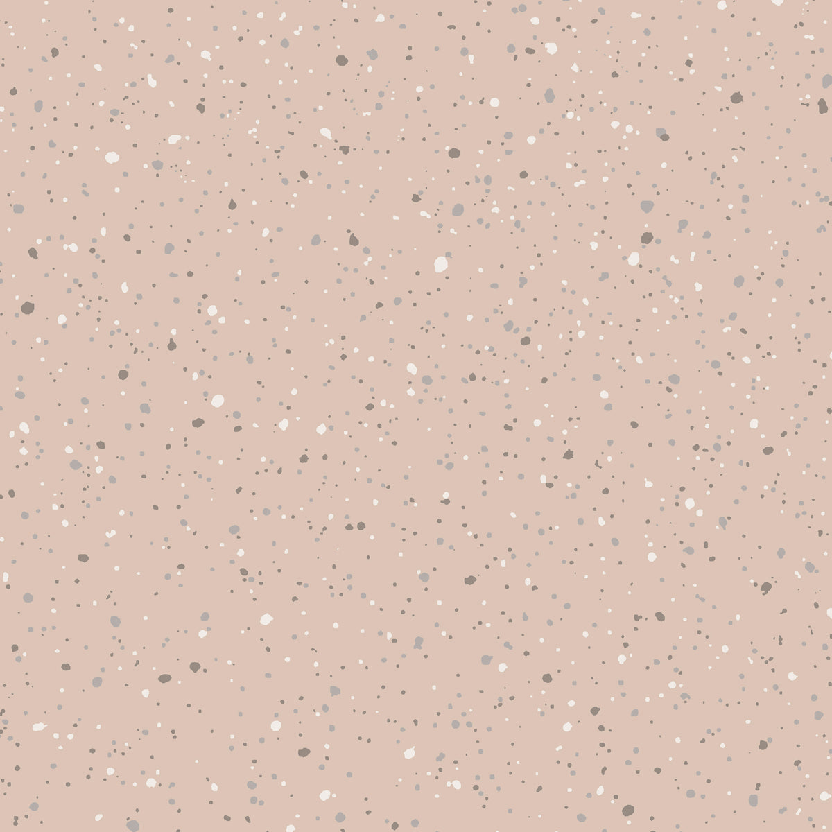 Johan Petal by Boråstapeter, a splatter-paint dotted wallpaper in soft pink tones, shown in detail and styled interior.
