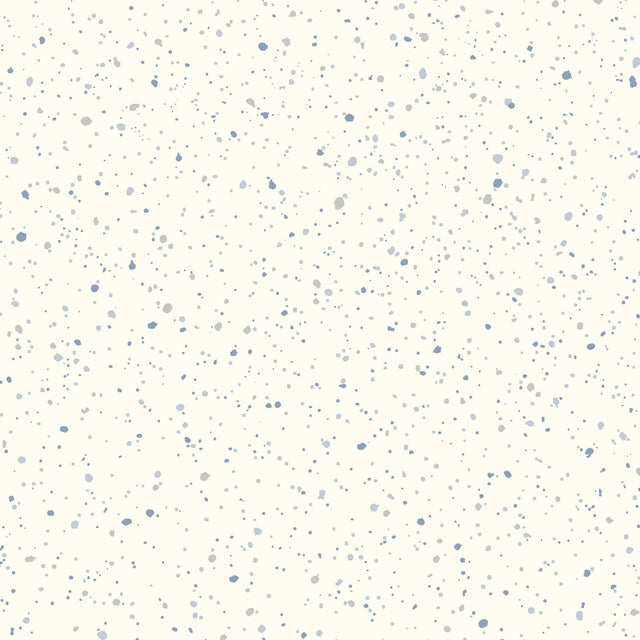 Johan splatter-paint blue dotted wallpaper by Boråstapeter for Schumacher