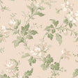 Blomslinga Leaf wallpaper by Boråstapeter for Schumacher, featuring a climbing-vine floral pattern in green and cream tones.