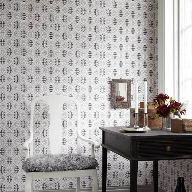 Pigkammaren Umber by Boråstapeter Classic Medallion Wallpaper – Schumacher 4525
