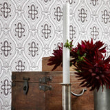 Pigkammaren Umber by Boråstapeter Classic Medallion Wallpaper – Schumacher 4525