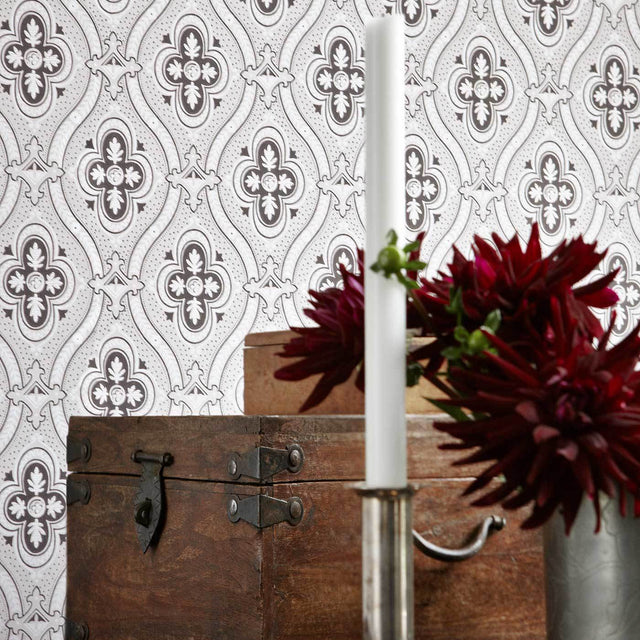 Pigkammaren Umber by Boråstapeter Classic Medallion Wallpaper – Schumacher 4525