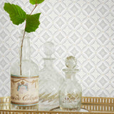 Loka Grey and Gold Geometric Wallpaper by Boråstapeter – Schumacher 4528