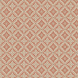 Loka Terracotta geometric floral wallpaper by Boråstapeter for Schumacher, shown in a styled interior and pattern close-up.