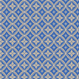 Loka Cobalt geometric floral wallpaper by Boråstapeter for Schumacher, shown in a cozy living room setting.