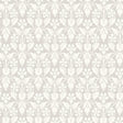 Nora grey Art Nouveau floral wallpaper by Boråstapeter for Schumacher, shown in a styled living room and pattern close-up.