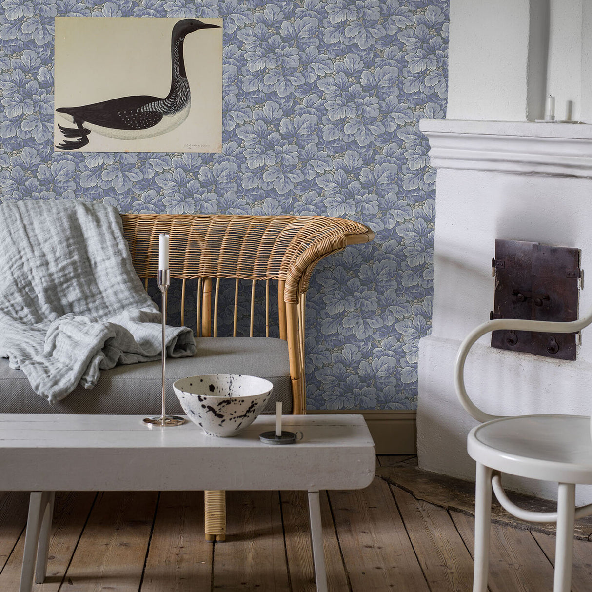 Waldemar Blue Botanical Wallpaper by Boråstapeter – Schumacher 4545