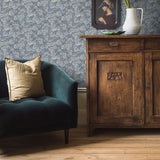 Waldemar Blue Botanical Wallpaper by Boråstapeter – Schumacher 4545