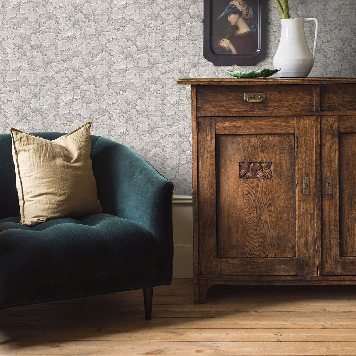 Waldemar Soft Blue by Boråstapeter Lush Leafy Scenic Wallpaper – Schumacher 4546