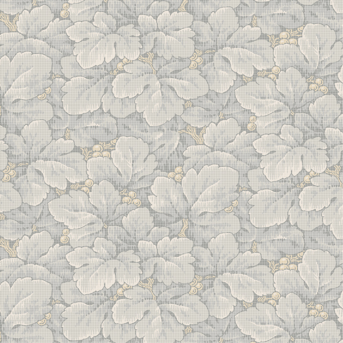 Waldemar Soft Blue wallpaper by Boråstapeter for Schumacher, lush leafy pattern inspired by 19th-century tapestries