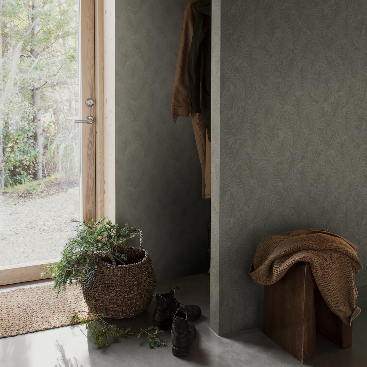 Pine Tree Sage by Boråstapeter Nordic Forest Wallpaper – Schumacher 4704
