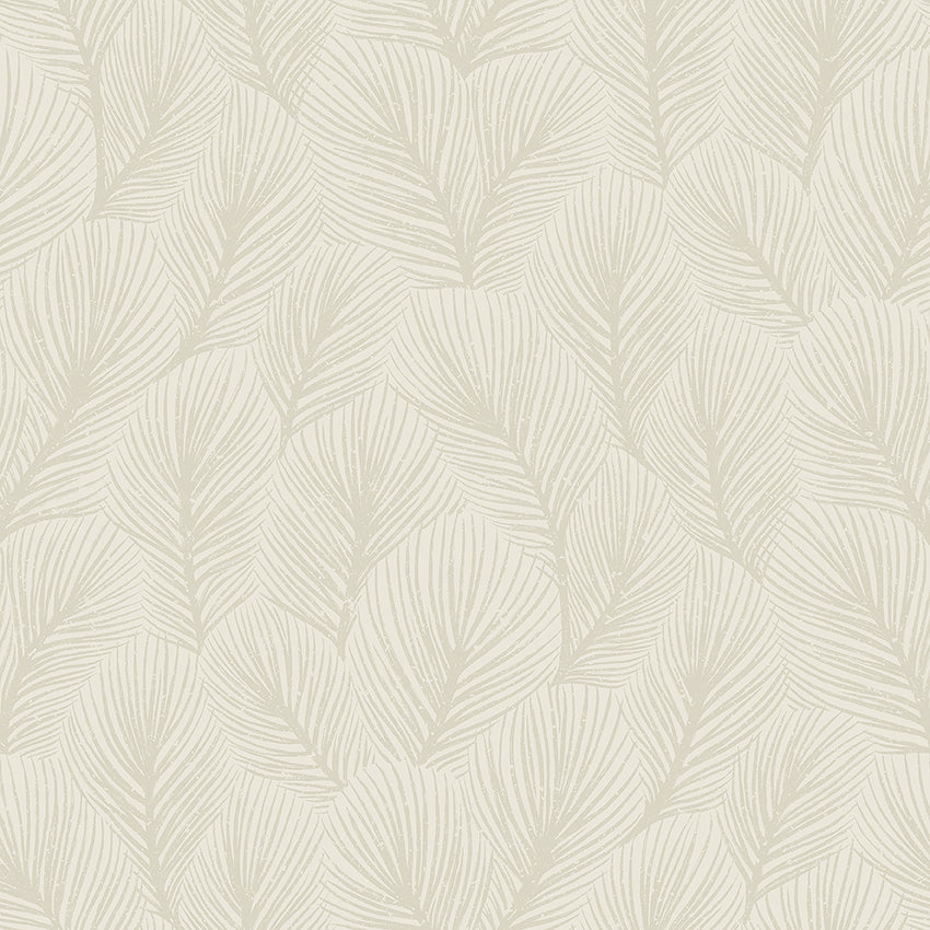 Pine Tree wallpaper in a natural colorway featuring an allover pattern of feathery pine needles by Boråstapeter for Schumacher.