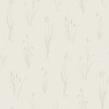 Moorland wallpaper in Stone by Boråstapeter for Schumacher, featuring painterly meadow grasses in a serene, neutral palette.