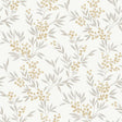 Forest Berries wallpaper in ochre and ivory with a botanical berry and leaf pattern by Boråstapeter for Schumacher.