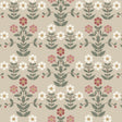 Sippor wallpaper by Boråstapeter for Schumacher, featuring a cheerful 1920s Scandinavian floral pattern in pinks and natural tones.