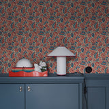 Elise Red and Blue by Boråstapeter Scandinavian Floral Wallpaper – Schumacher 4816